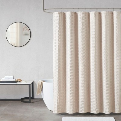 PAGED 72x72 Inch Shower Curtain Modern Shower Curtain with Soft Fabric Pom Poms for Bathroom, Machine Washable