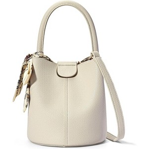 Small Crossbody Bags for Women Vegan Leather Mini Bucket Handbag Removable Shoulder Strap - 1 of 4