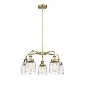 Bell - 5 Light Stem Hung Chandelier In Art Deco Style-14.75 Inches Tall and 23 Inches Wide - 1 of 1