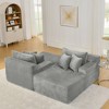 EHMKNP Plush Corduroy Two-Seater Lazy Sofa Lounge Chair – Modern Modular Couch with Cushions - 4 of 4