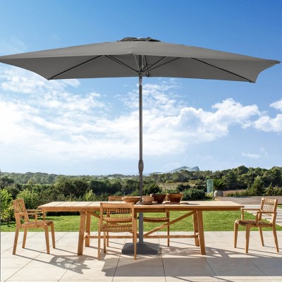 Sonkuki 6×9FT Rectangular Outdoor Patio Umbrella w/Push Button Tilt and Crank Handle, Sun-Protective