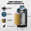Link Active One Gallon Stainless Steel Water Bottle Triple Walled Insulated Long Lasting Cold Water Leak Proof Carrying Pouch & Accessories - 3 of 4