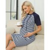 Women's Maternity Casual Dress Summer Short Sleeve Nursing Breastfeeding Dresses with Pocket Pullover Hoodie Dress - 3 of 4