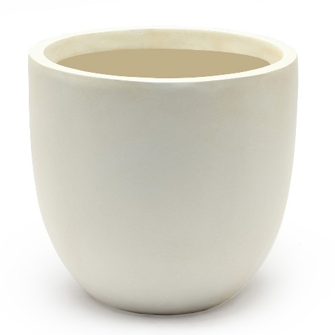 LuxenHome Round Tapered 9.2" H House Planter, Indoor/Outdoor White - image 1 of 4