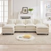 HYLEORY Chenille Fabric Pillow Top Arm U-Shaped Sectional Sofa , Indoor Convertible Modular Sectional Sofa Set with 2 Ottomans for Living Room - 2 of 4