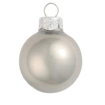 Northlight Pearl Finish Glass Christmas Ball Ornaments - 2.75" (70mm) - Silver - 12ct
