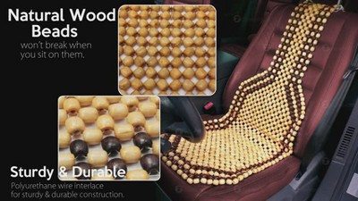 Zone Tech Set Of 2 Premium Quality Double Strung Natural Wooden Beaded  Ultra Comfort Massaging Full Car Seat Cushion : Target