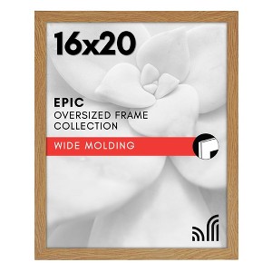 Americanflat 16x20 Poster Frame in Oak with Polished Plexiglass - Horizontal and Vertical Formats with Included Hanging Hardware - 1 of 4