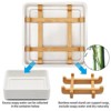 Aoibox Bamboo Soap Dish with Detachable Holder for Bathroom Sink, Shower, Kitchen - Ventilated Wooden Soap Tray, Right Angle White Design - 3 of 4
