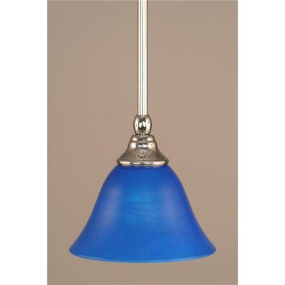 Toltec Lighting Any 1 - Light Pendant in  Chrome with 7" Blue Italian Shade