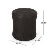 GDFStudio Lockbourne Outdoor Polypropylene Resin Round Storage Side Table, Dark Brown - 3 of 4