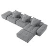 Whisen Chenille Fabric Cushion Sofa & Modular Sectional Sofa with 4 Pillows and 3 Seats, Modern Oversized Comfort for Family Living - 3 of 4