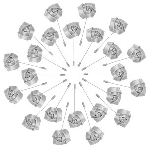 Unique Bargains Ribbon Alloy Multipurpose Use Durable Flower Lapel Pin 3.5 x 1.38 Inch  24 Pcs - 1 of 4