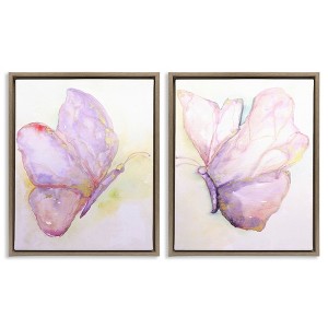 Stupell Industries Girls Glam Butterfly Wings 2pc Floating Frame Art Set, Brown, 25" x 31" - 1 of 4