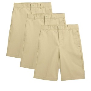 Galaxy Approved Boy's Stretch Slim Fit School Uniform Twill Shorts-3 Pack - 1 of 4