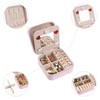 Unique Bargains Travel Small Portable PU Leather Jewelry Case with Mirror - 3 of 4