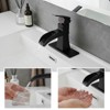 DOMETOUR Black Waterfall Sink Faucet with Deck Plate, Pop-Up Drain, Supply Lines, 1 Hole 1 Handle Bathroom Vanity Mixer Tap - 3 of 4