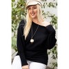 Slickblue Plus Size Sweater, Solid Color & Round Neckline, Women's Pullover, Casual Style, Ivory/Black, 1XL-3XL - 2 of 4