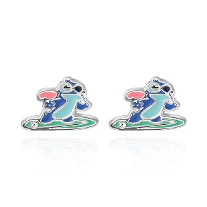Disney Lilo and Stitch Silver Plated Surfing Stud Earrings - 1 of 4