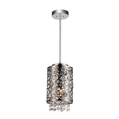 CWI Lighting Bubbles 1 Light Drum Shade Mini Pendant With Chrome Finish