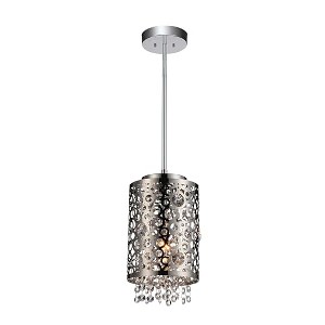 CWI Lighting Bubbles 1 Light Drum Shade Mini Pendant With Chrome Finish - 1 of 3