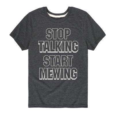 Boys' - Instant Message - Stop Talking Start Mewing Short Sleeve Graphic T-Shirt