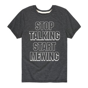 Boys' - Instant Message - Stop Talking Start Mewing Short Sleeve Graphic T-Shirt - 1 of 4