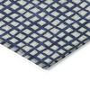 Navy Blue And Ivory Geometric Washable Indoor Outdoor Area Rug - 4 of 4