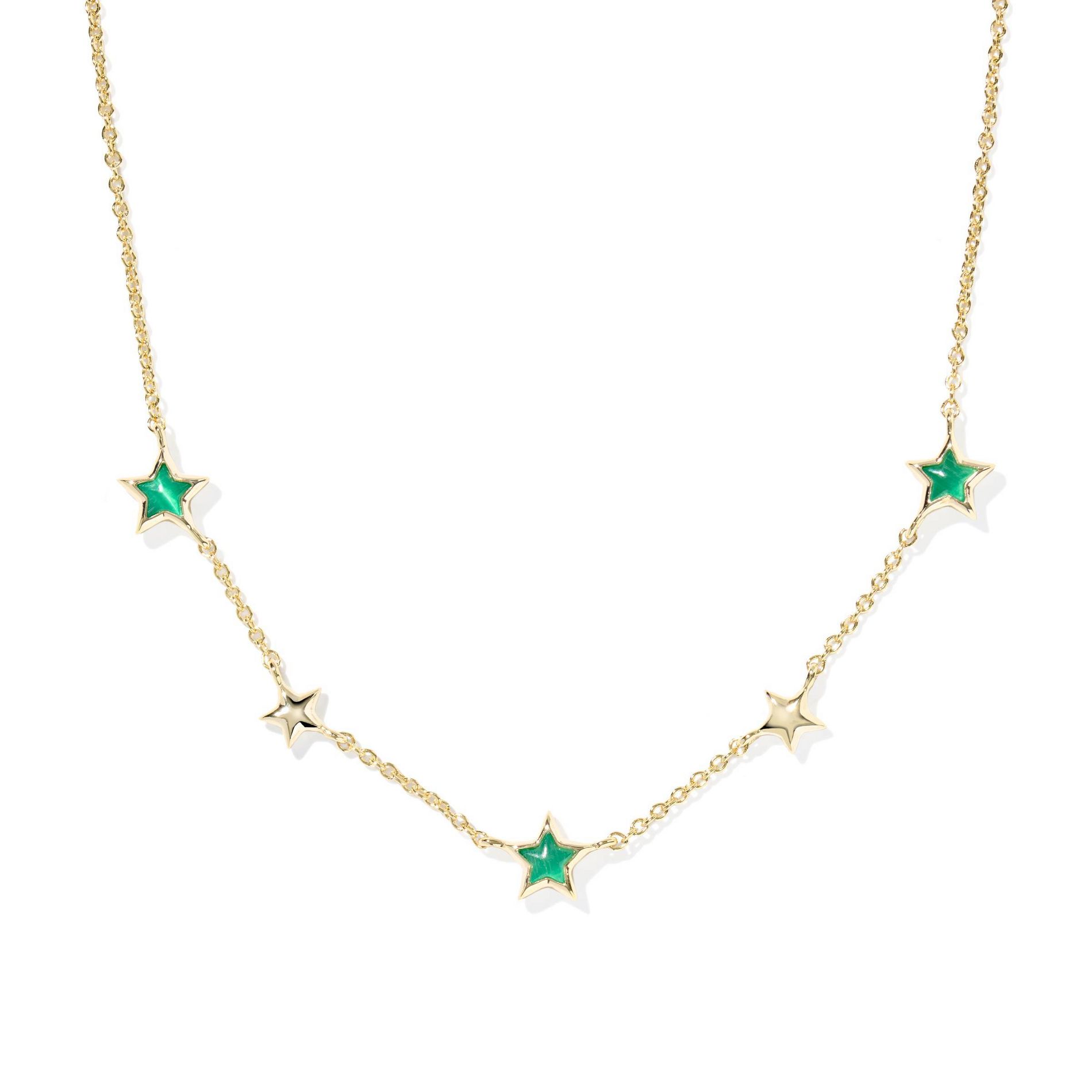 Kendra Scott Kayla Strand Necklace - Gold/Emerald