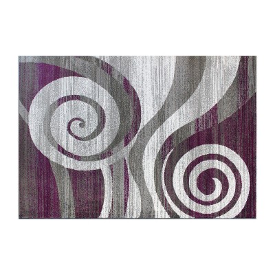 Emma And Oliver 5'x7' Contemporary Swirl Plush Pile Accent Rug With ...