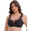 INSPIRE CHIC Women's Mesh Wireless Push Up Minimizers Wide Straps Lightweight Breathable Seamless Soft Bras - 4 of 4