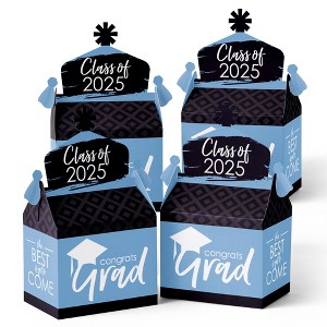 Big Dot of Happiness Light Blue Grad - Best is Yet to Come - Treat Box Party Favors - 2025 Light Blue Graduation Party Goodie Gable Boxes - Set of 12 - 1 of 4