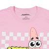 Seven Times Six Spongebob Shirt Mens Suprised faces Checkered Print Adult Short Sleeve Tee Pink - 3 of 3