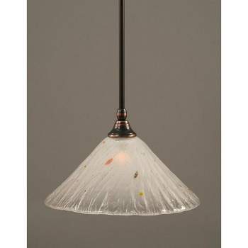 Toltec Lighting Any 1 - Light Pendant in  Black Copper with 12" Frosted Crystal Shade