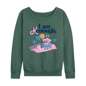 Women's - Barbie - I Am Kenough Lifeguard Stand Lightweight French Terry Wide Neck Long Sleeve Shirt - 1 of 4