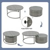 Outdoor 9-Pieces Seating Set, Patio Round Sofa Set with Glass Tabletop, Wicker Sofa with Steel Frame and Removable Cushions–Cuddlewood - 4 of 4
