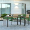 Emma and Oliver 55" x 31" Outdoor Dining Table with Faux Teak Poly Slat Top and Metal Frame - 2 of 4