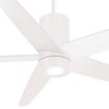 56" Minka Aire Modern Indoor Ceiling Fan with LED Light Remote Control Flat White Etched Glass for Living Room Kitchen Bedroom - 3 of 4
