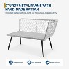 L-Shaped Wicker Outdoor Furniture Set, 4-Piece Patio Sectional Sofa with Handmade Rattan and Metal Frame - 4 of 4