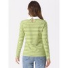 INSPIRE CHIC Women's Long Sleeves Contrast Peter Pan Collar Striped Blouse Top - 4 of 4