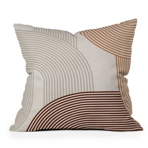 Iveta Abolina Mid Century Line Art Throw Pillow Brown - Deny Designs - 1 of 4