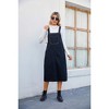 Coolmee Women's Vintage Denim Overall Dress Adjustable Strap Distressed Button A-Line Pinafore Bib Jean Dress - 3 of 4