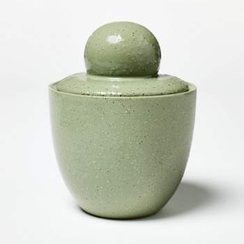 3-Wick 18oz Ceramic Green Flame Candle with Knob Lid - Threshold™ designed with Studio McGee