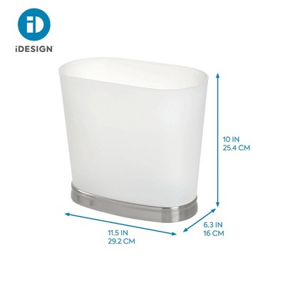 Gina Frosted Plastic Oval Wastecan with Brushed Nickel Base