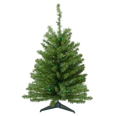 Northlight 3' Prelit Artificial Christmas Tree Canadian Pine - Multicolor Lights