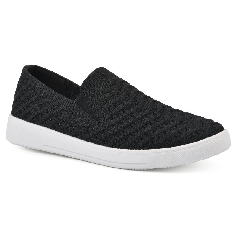 White Mountain Women's Courage Slip-on Sneaker, Black, 6
