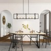 Rennnsan Zorentha 59"W 7-Light Rectangle Industrial Dimmable Kitchen Island Pendant in Black/Brass - 4 of 4