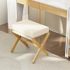 Foldable Foot Stool Ottoman, Modern Foot Rest with Bamboo X Legs & Thick Foam Cushion, Folding Foot Stools Small Padded for Bedroom Living Room - 4 of 4