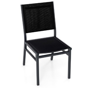 Tangkula Outdoor Dining Chairs w/ Breathable Seat Backrest Heavy-Duty Aluminum Frame - 1 of 4