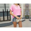 Womens Summer Shirts V Neck Short Sleeve Shirts for Women - 3 of 4
